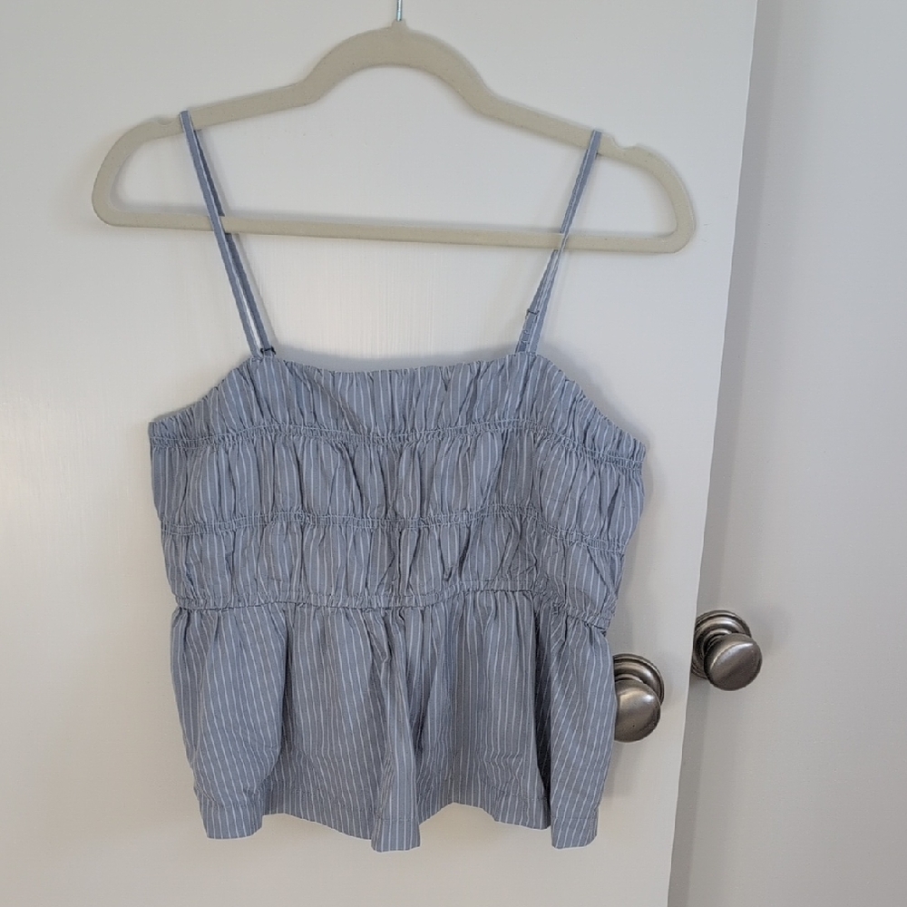 Abercrombie Kids Light Blue Striped Tank Top